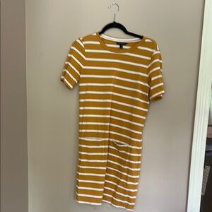 Banana Republic Mustard and White Striped Mini Dress